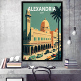 Alexandria Retro Art Print, City Art Print, Framed Art Print Wall Art Home Decor, Framed Picture