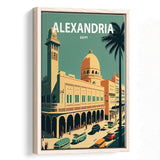 Alexandria Retro Art Print, Large Canvas, Framed Canvas Print Wall Art Home Decor, Floating Frame