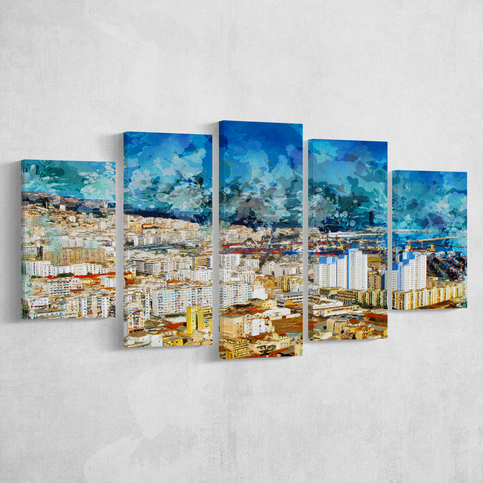Algeria 5 Pieces Canvas Prints Wall Art Decor - Painting Canvas, Mixed Canvas, Multi Panels