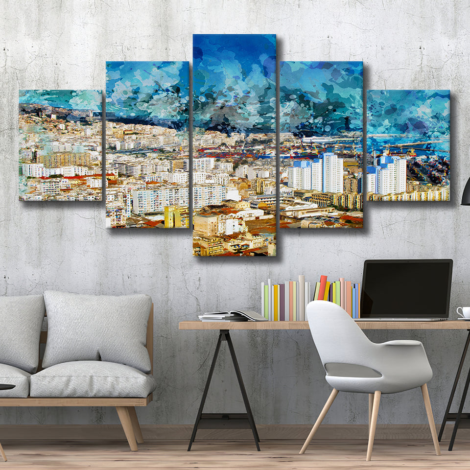 Algeria 5 Pieces Canvas Prints Wall Art Decor - Painting Canvas, Mixed Canvas, Multi Panels