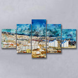 Algeria 5 Pieces Canvas Prints Wall Art Decor - Painting Canvas, Mixed Canvas, Multi Panels