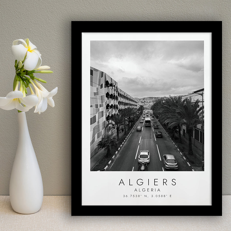 Algiers, Algeria Black And White Art Framed Art Prints Wall Art Decor, Framed Picture