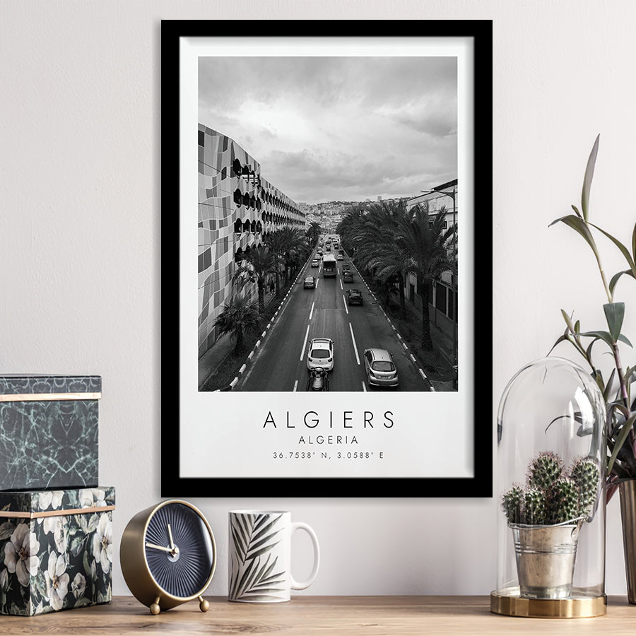 Algiers, Algeria Black And White Art Framed Art Prints Wall Art Decor, Framed Picture