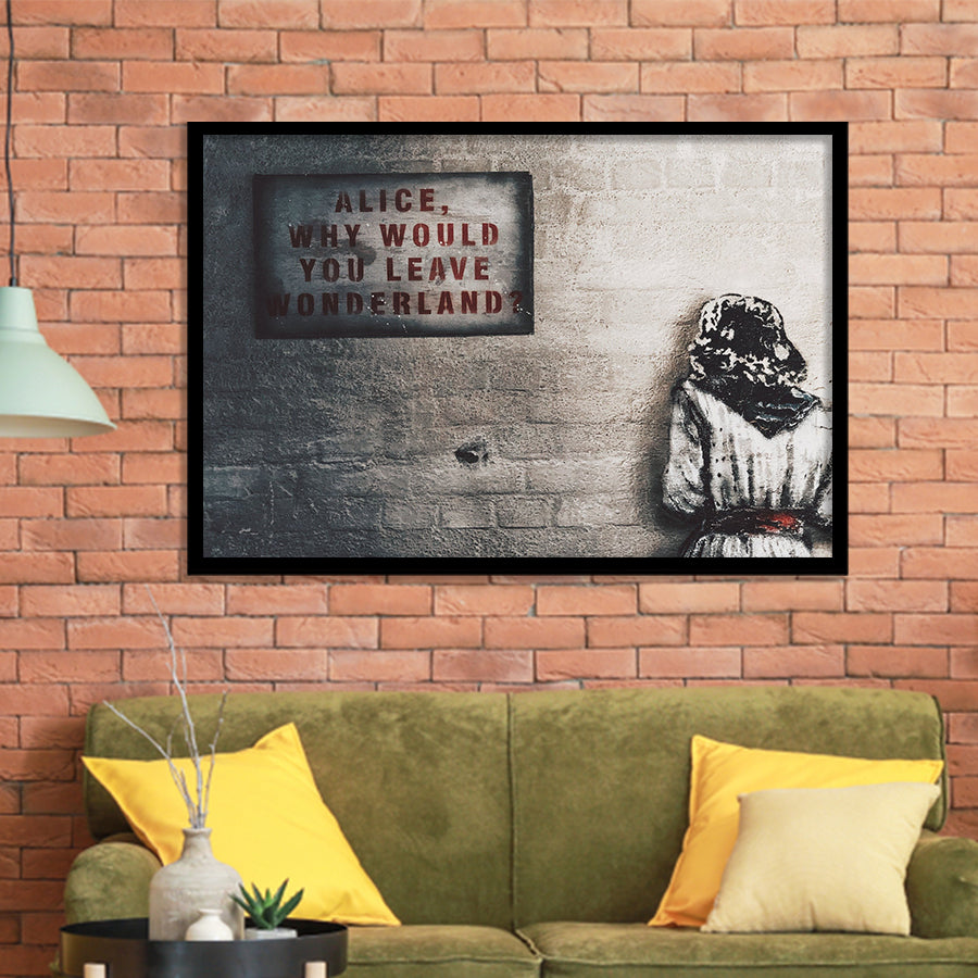 Alice Why Leave Wonderland Framed Art Prints Wall Decor - Painting Prints, Framed Picture