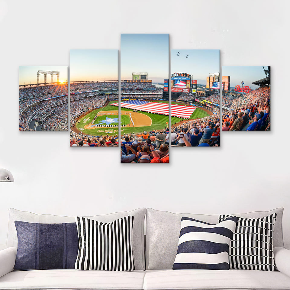 All Field Related United States  5 Pieces Canvas Prints Wall Art - Painting Canvas, Multi Panel, Home Wall Decor, For Sale