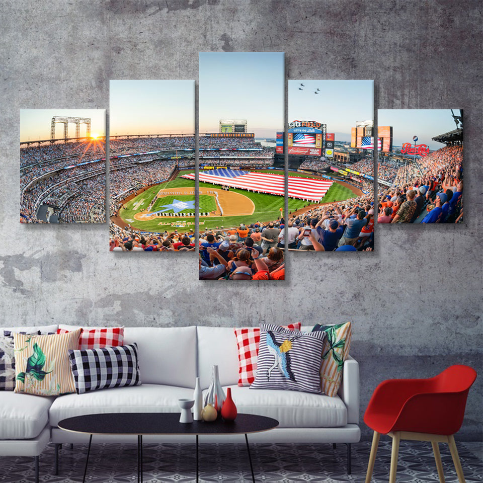 All Field Related United States  5 Pieces Canvas Prints Wall Art - Painting Canvas, Multi Panel, Home Wall Decor, For Sale