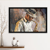 All That Jazz Abstract Framed Canvas Prints Wall Art Decor, Framed Picture, Floating Frame