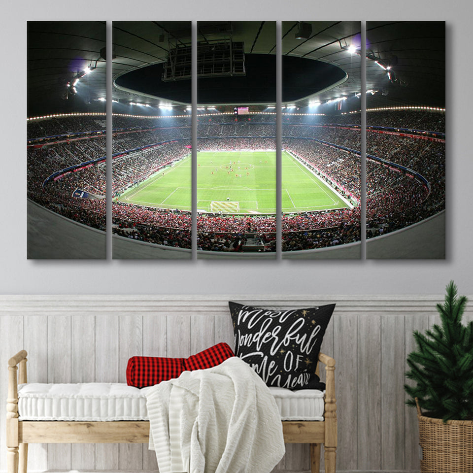 Allianz Arena Football Stadium, Stadium Canvas, Sport Art, Gift for him, Multi Panels B, Canvas Prints Wall Art Decor