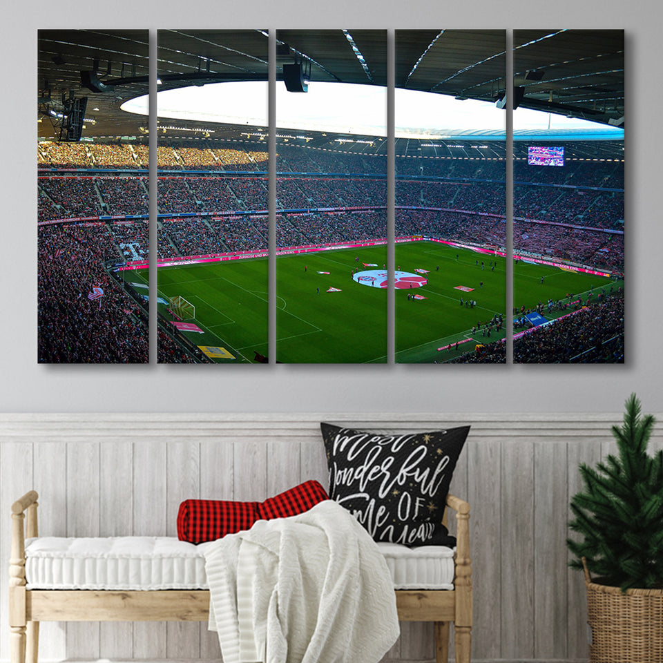 Allianz Arena Munich, Stadium Canvas, Sport Art, Gift for him, Multi Panels B, Canvas Prints Wall Art Decor