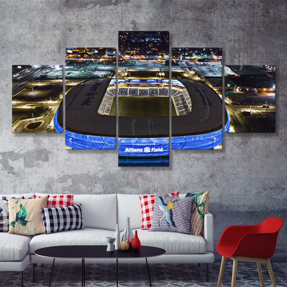 Allianz Field, Saint Paul, Minnesota, American Football Stadium 5 Pieces Canvas Prints Wall Art - Painting Canvas, Multi Panel,Fan Gift