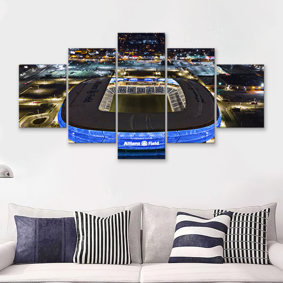 Allianz Field, Saint Paul, Minnesota, American Football Stadium 5 Pieces Canvas Prints Wall Art - Painting Canvas, Multi Panel,Fan Gift