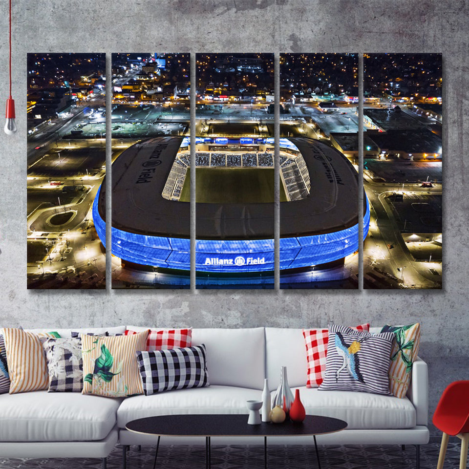 Allianz Field, Saint Paul, Minnesota, American Football Stadium 5 Pieces B Canvas Prints Wall Art - Painting Canvas,Multi Panel,Fan Gift
