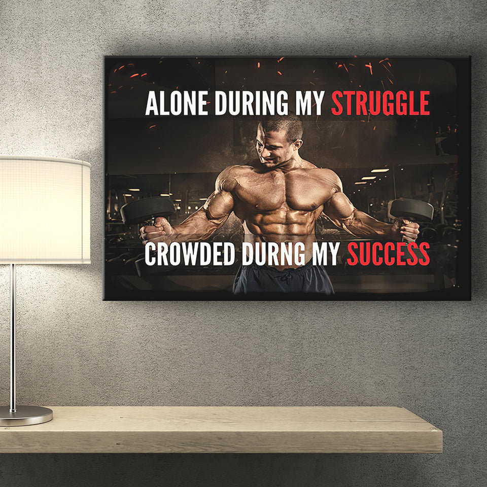Alone During My Struggle Canvas Prints Wall Art - Painting Canvas,Office Business Motivation Art, Wall Decor