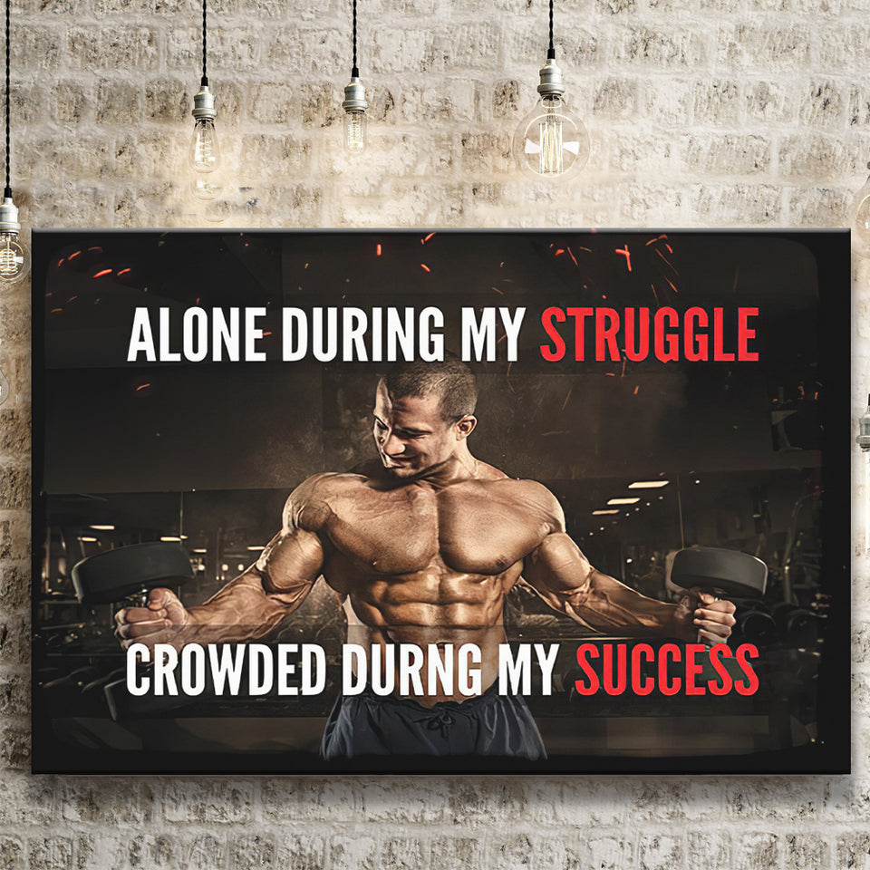 Alone During My Struggle Canvas Prints Wall Art - Painting Canvas,Office Business Motivation Art, Wall Decor