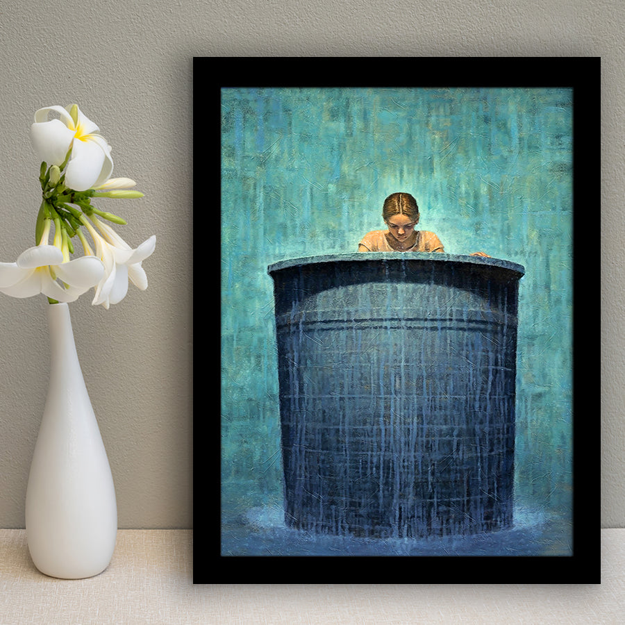 Alone In The Rain Painting Art Framed Art Prints Wall Decor, Framed Picture, Large Picture