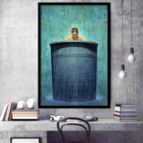 Alone In The Rain Painting Art Framed Art Prints Wall Decor, Framed Picture, Large Picture