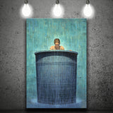 Alone In The Rain Painting Art Canvas Prints Wall Art, Home Living Room Decor, Large Canvas