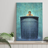 Alone In The Rain Painting Art Canvas Prints Wall Art, Home Living Room Decor, Large Canvas