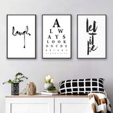Always Look On The Bright Side Quotes Canvas Prints 3 Pieces Wall Art Decor - Painting Canvas, Multi Panel, Home Decor