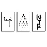Always Look On The Bright Side Quotes Canvas Prints 3 Pieces Wall Art Decor - Painting Canvas, Multi Panel, Home Decor