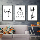 Always Look On The Bright Side Quotes Canvas Prints 3 Pieces Wall Art Decor - Painting Canvas, Multi Panel, Home Decor