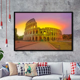 Amazing Sunrise at Rome Colosseum, Stadium Canvas, Sport Art, Gift for him, Framed Art Prints Wall Art Decor, Framed Picture
