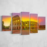 Amazing Sunrise at Rome Colosseum, Stadium Canvas, Sport Art, Large Canvas, Multi Panels, Canvas Prints Wall Art Decor