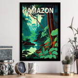 Amazon Rainforest Retro Art Print, City Art Print, Framed Art Print Wall Art Home Decor, Framed Picture