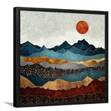 Amber Dusk - Mountain Art, Art Print, Frame Art