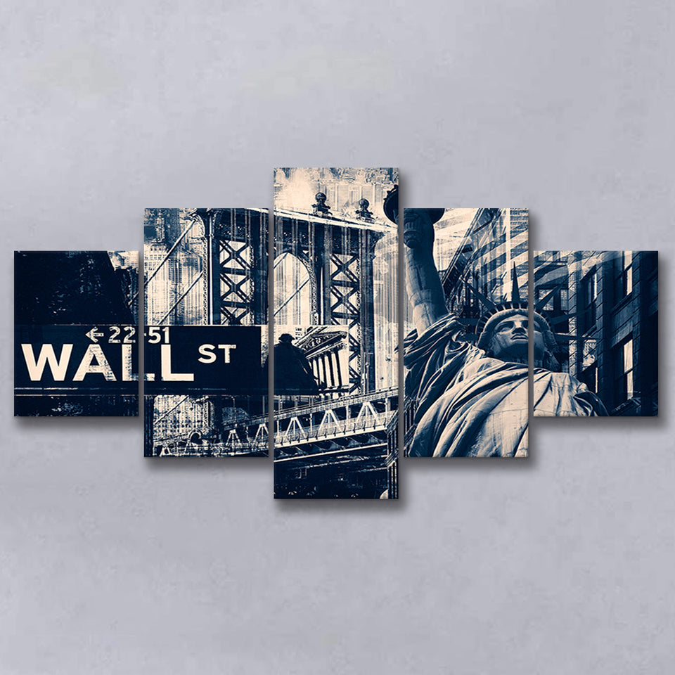 America Wall Art 5 Piece Canvas Prints Wall Art Decor, Multi Panels, Mixed Canvas