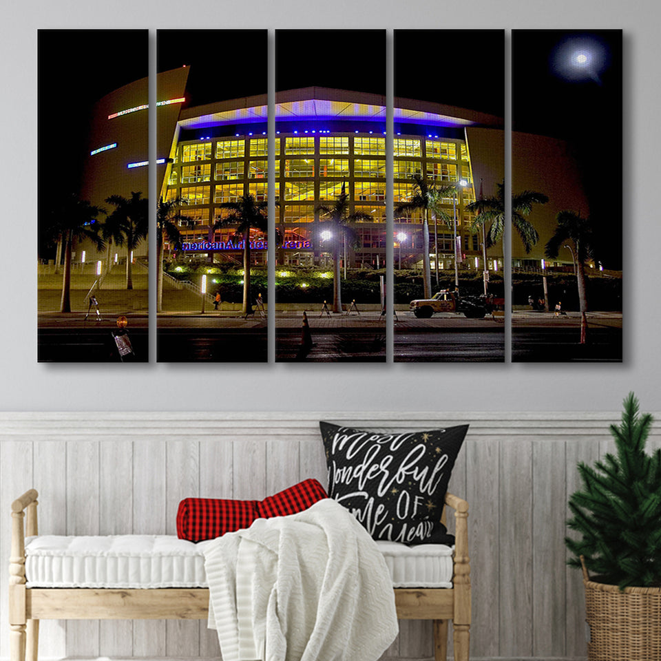 American Airline Arena, Stadium Canvas, Sport Art, Gift for him,100 Multi Panels B, Canvas Prints Wall Art Decor