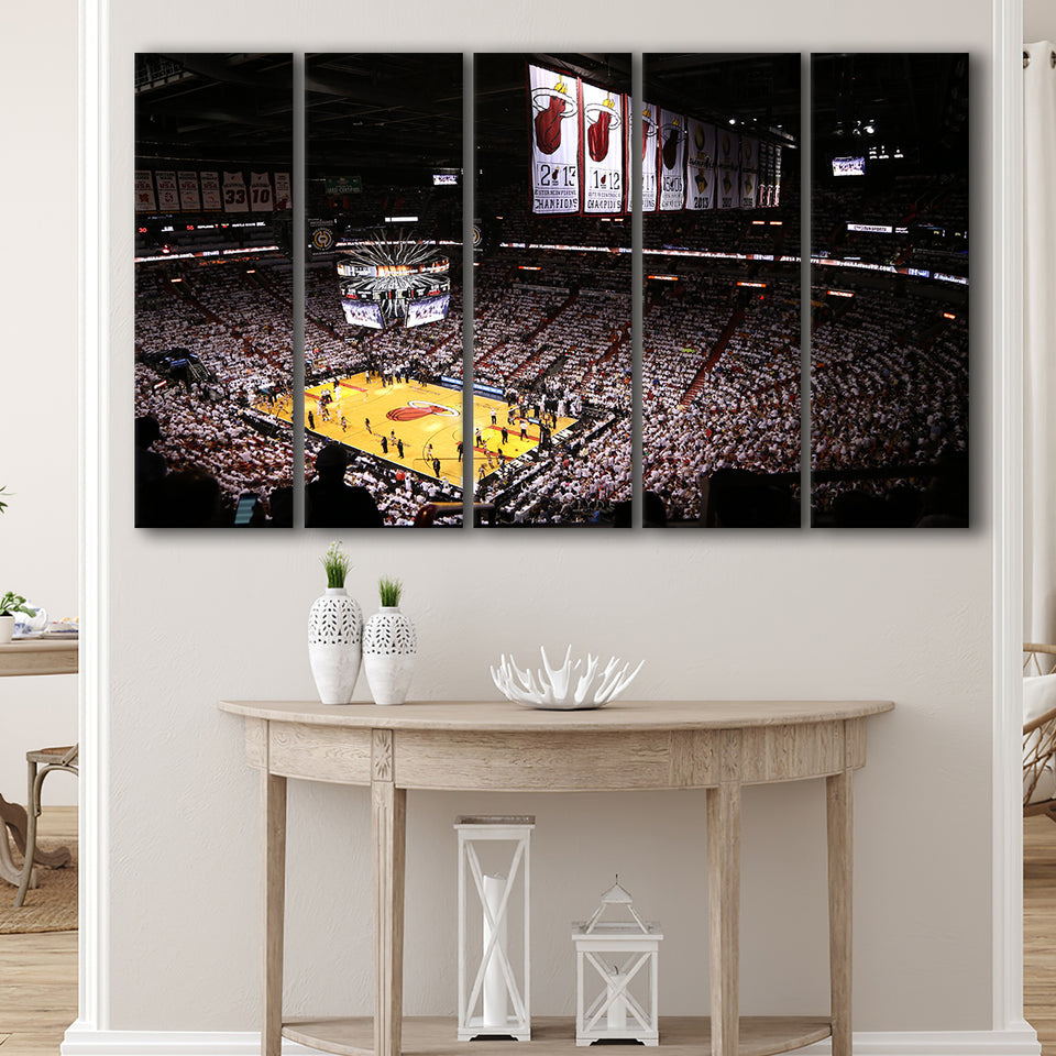 American Airlines Arena Inside, Stadium Canvas, Sport Art, Gift for him, Multi Panels B, Canvas Prints Wall Art Decor