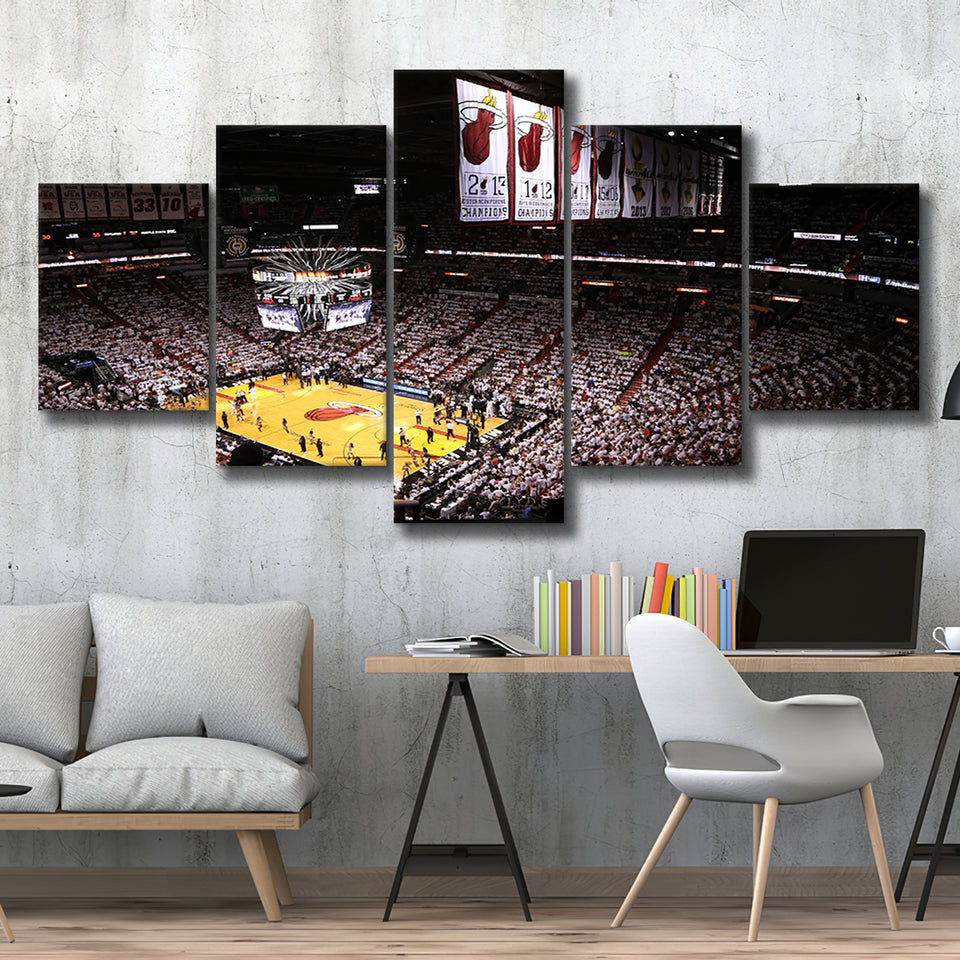 American Airlines Arena Inside, Stadium Canvas, Sport Art, Large Canvas, Multi Panels, Canvas Prints Wall Art Decor