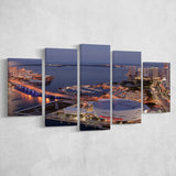American Airlines Arena Night, Stadium Canvas, Sport Art, Large Canvas, Multi Panels, Canvas Prints Wall Art Decor