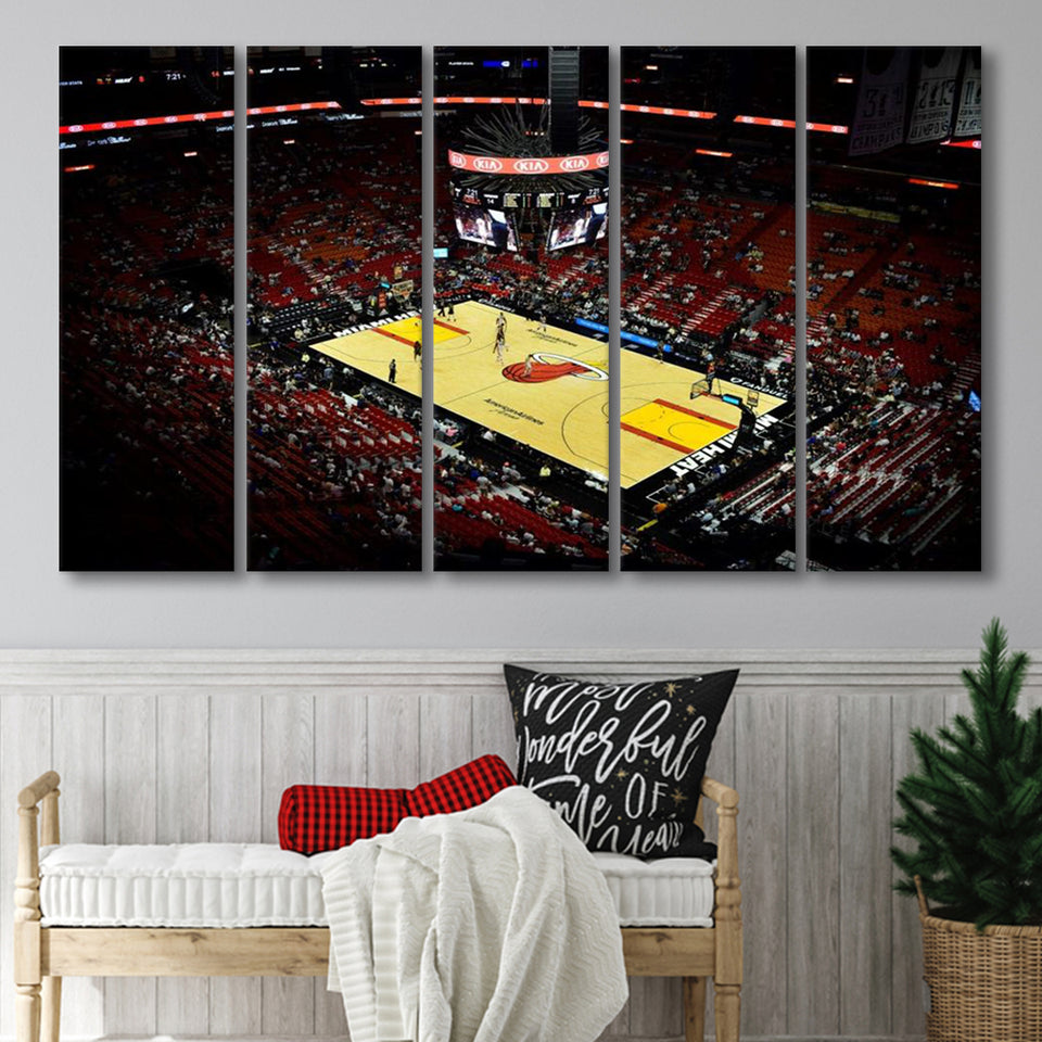 American Airlines Arena View, Stadium Canvas, Sport Art, Gift for him, Multi Panels B, Canvas Prints Wall Art Decor