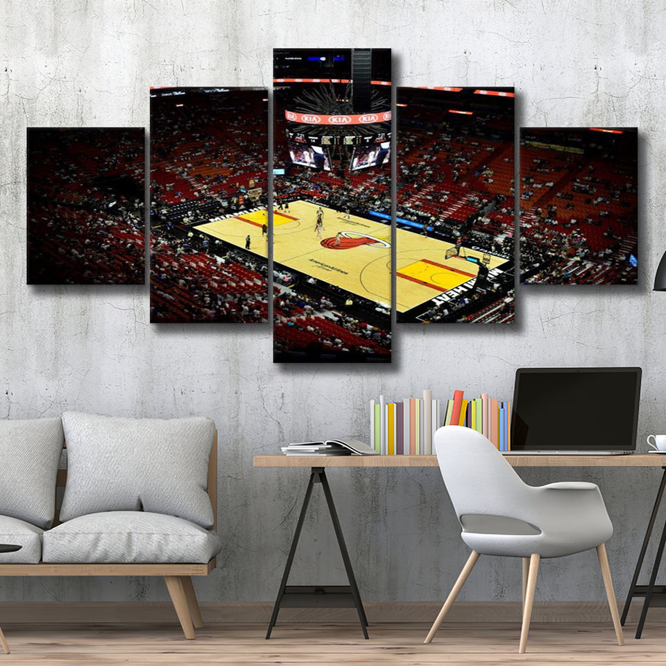 American Airlines Arena View, Stadium Canvas, Sport Art, Large Canvas, Multi Panels, Canvas Prints Wall Art Decor