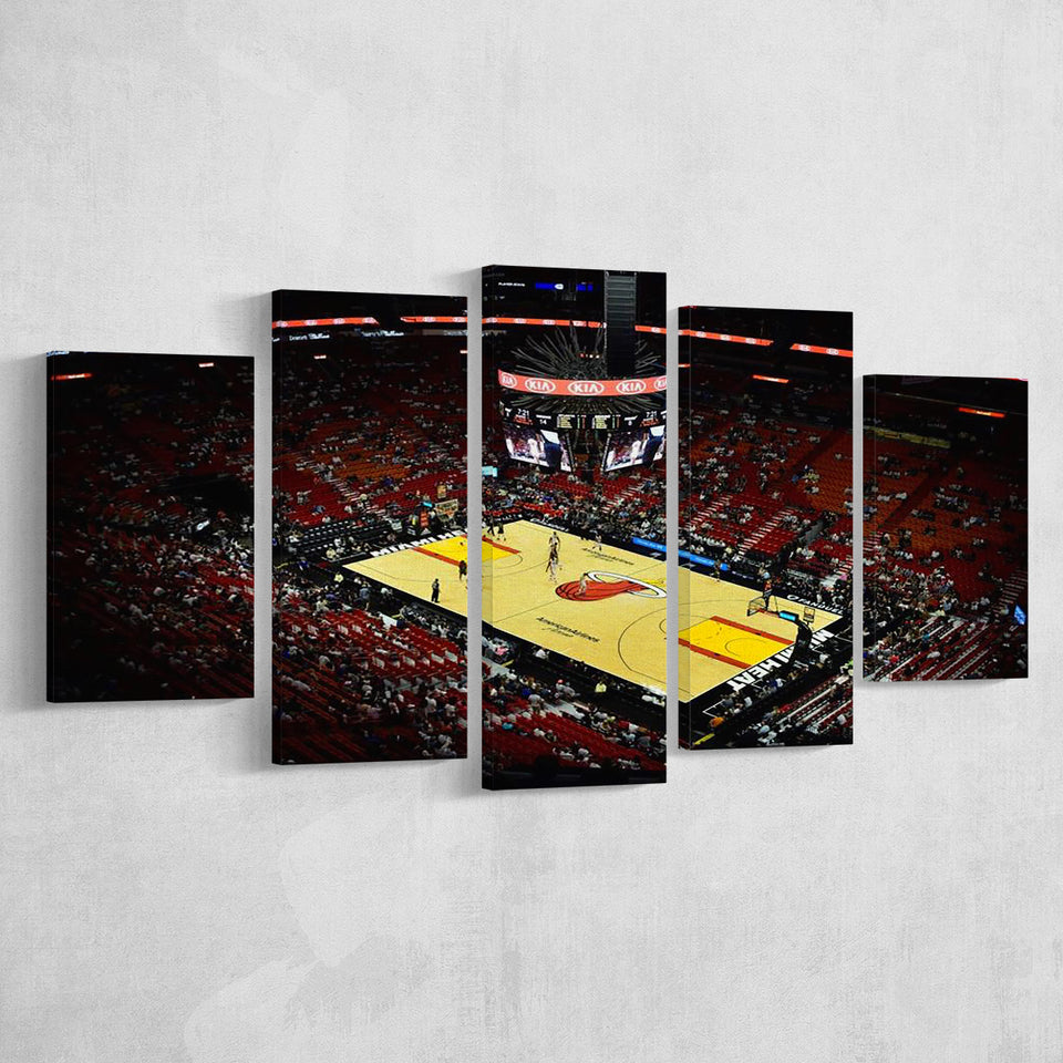 American Airlines Arena View, Stadium Canvas, Sport Art, Large Canvas, Multi Panels, Canvas Prints Wall Art Decor