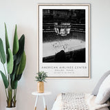 American Airlines Center Dallas Stars Black And White Art Framed Canvas Prints Wall Art Home Decor, Floating Frame