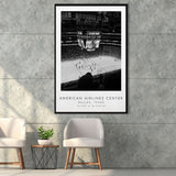 American Airlines Center Dallas Stars Black And White Art Framed Canvas Prints Wall Art Home Decor, Floating Frame