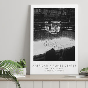 American Airlines Center Dallas Stars Ice Hockey Lovers Black And White Art Canvas Prints Wall Art Home Decor