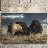 American Buffalo Battle, Bisons Wall Art Canvas Prints Wall Art Home Decor