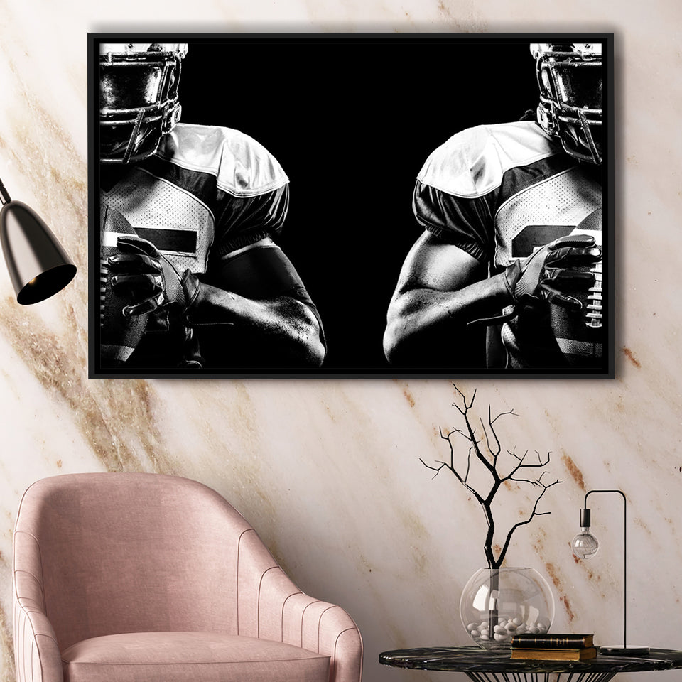 American Football Player Framed Canvas Prints Wall Art Decor - Paiting Canvas, Art Prints, Floating Frame