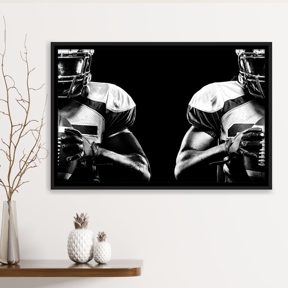 American Football Player Framed Canvas Prints Wall Art Decor - Paiting Canvas, Art Prints, Floating Frame