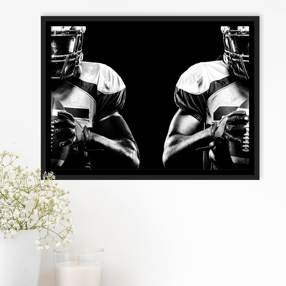 American Football Player Framed Canvas Prints Wall Art Decor - Paiting Canvas, Art Prints, Floating Frame
