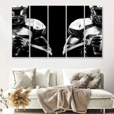 American Football Player 5 Piece B Canvas Prints Wall Art Decor - Painting Canvas, Multi Panels