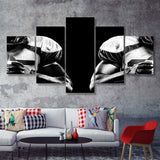 American Football Player 5 Piece Canvas Prints Wall Art Decor - Painting Canvas, Multi Panels