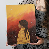 American Girl Native Acrylic Painting Kids Room Art, Painting Art, Canvas Prints Wall Art Home Decor