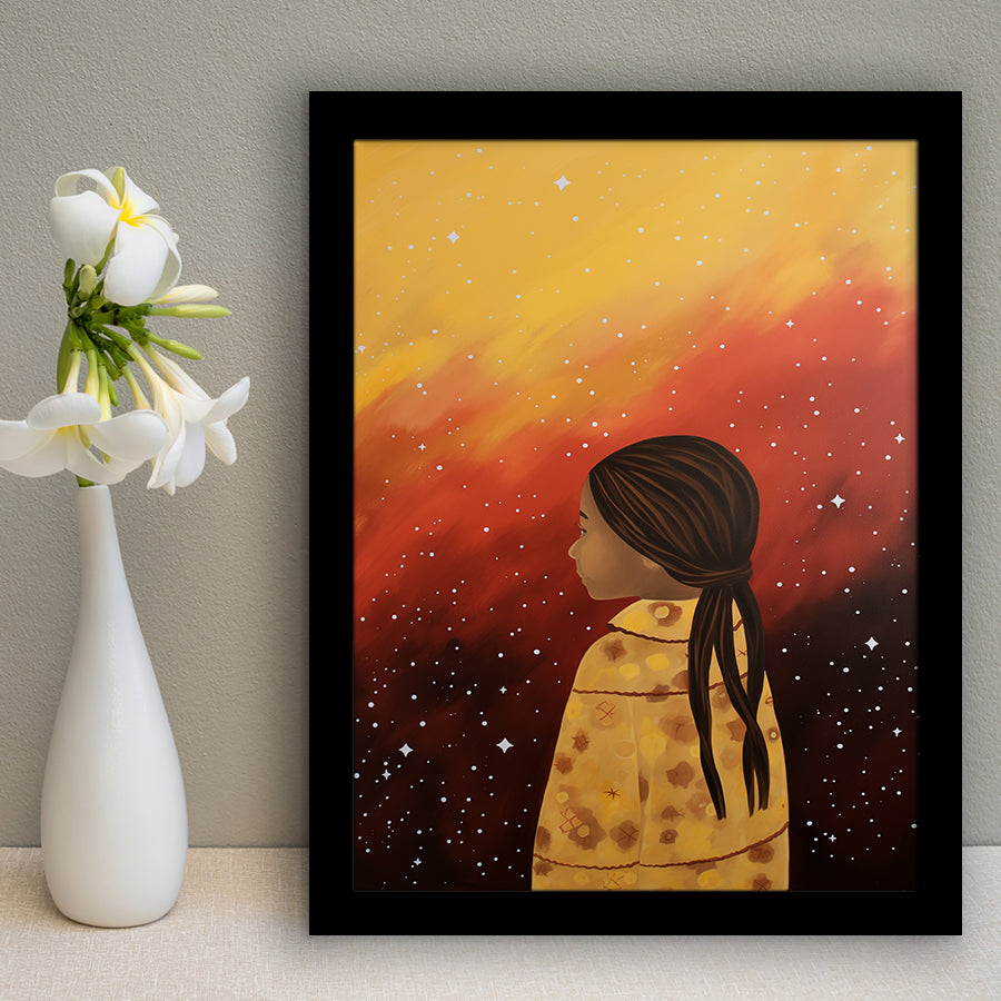 American Girl Native Acrylic Painting Kids Room Art, Painting Art, Framed Art Prints Wall Decor