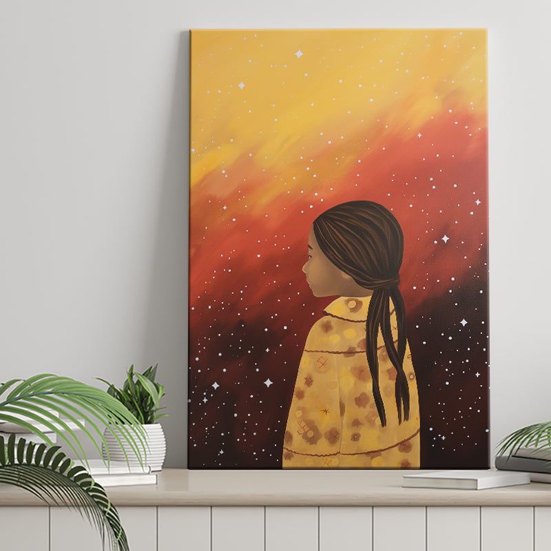 American Girl Native Acrylic Painting Kids Room Art, Painting Art, Canvas Prints Wall Art Home Decor