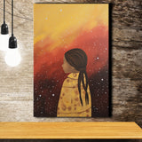 American Girl Native Acrylic Painting Kids Room Art, Painting Art, Canvas Prints Wall Art Home Decor